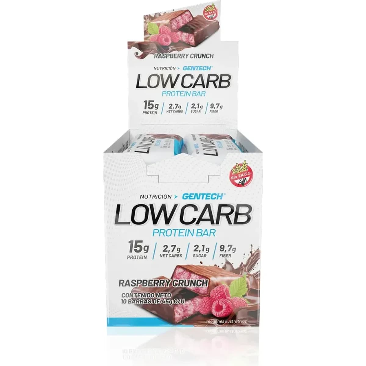 Protein Bar Low Carb Rasberry Crunch 10 Unidades