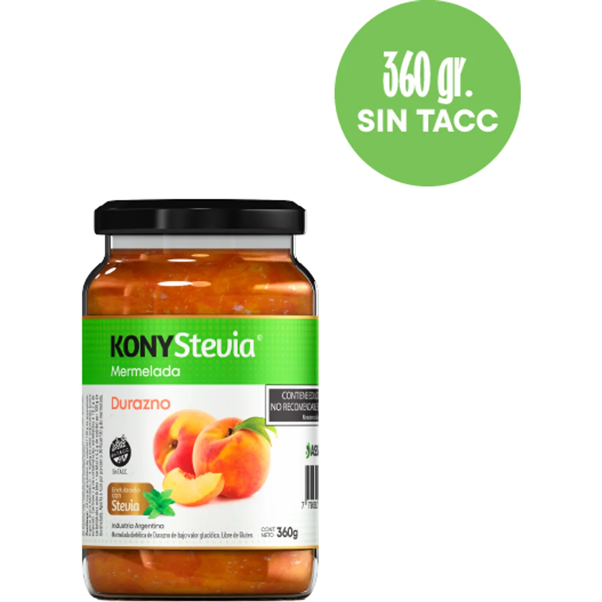 Mermelada Stevia Sabor Durazno X Kony 360g