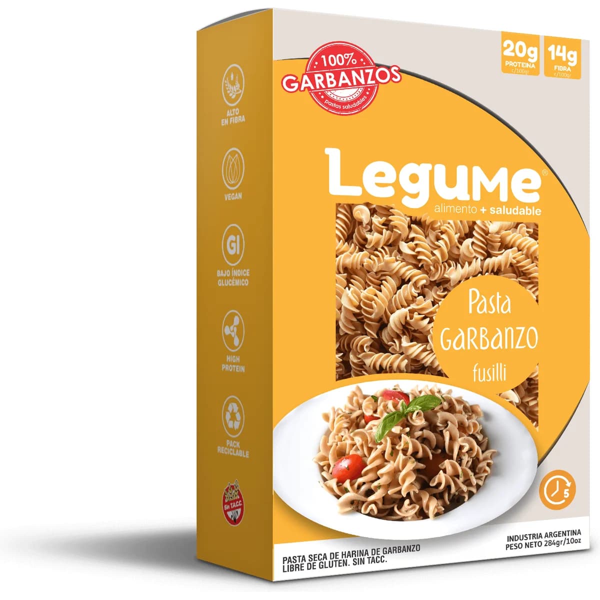Pasta Seca De Harina De Garbanzo (Libre De Gluten/Vegano)