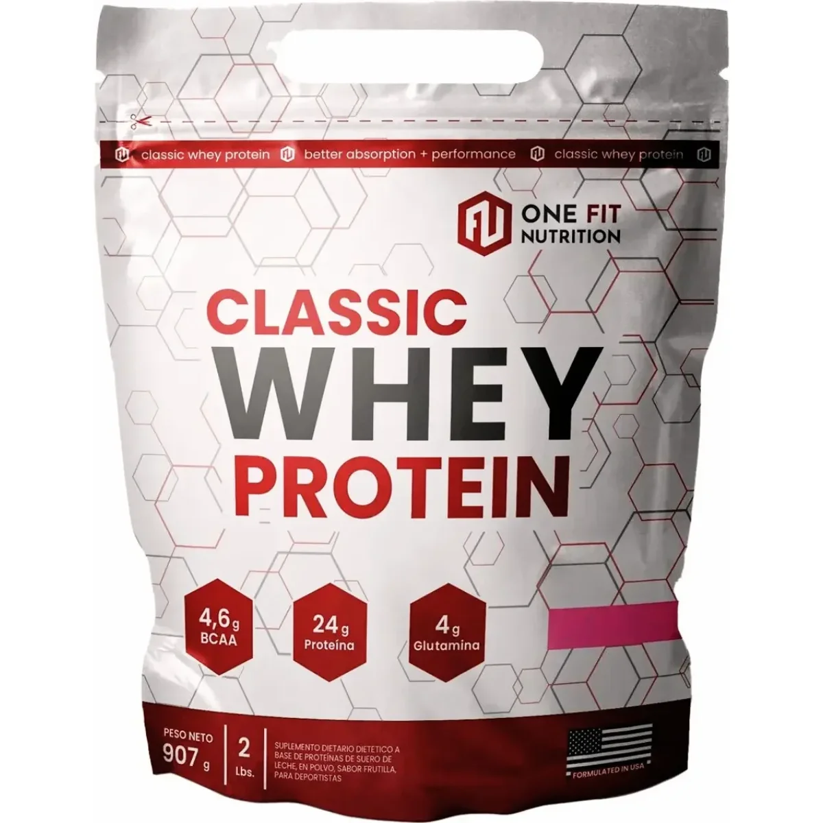 One Fit Doypack Whey Protein 2lb Vainilla