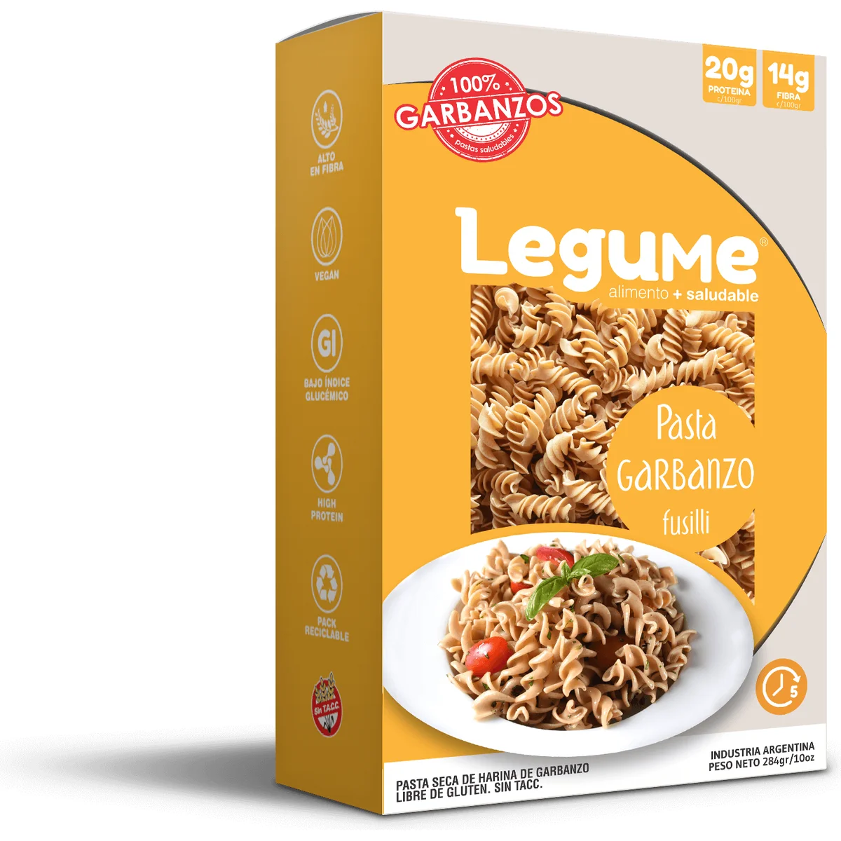 Pasta Seca De Harina De Garbanzo (Libre De Gluten/Vegano)